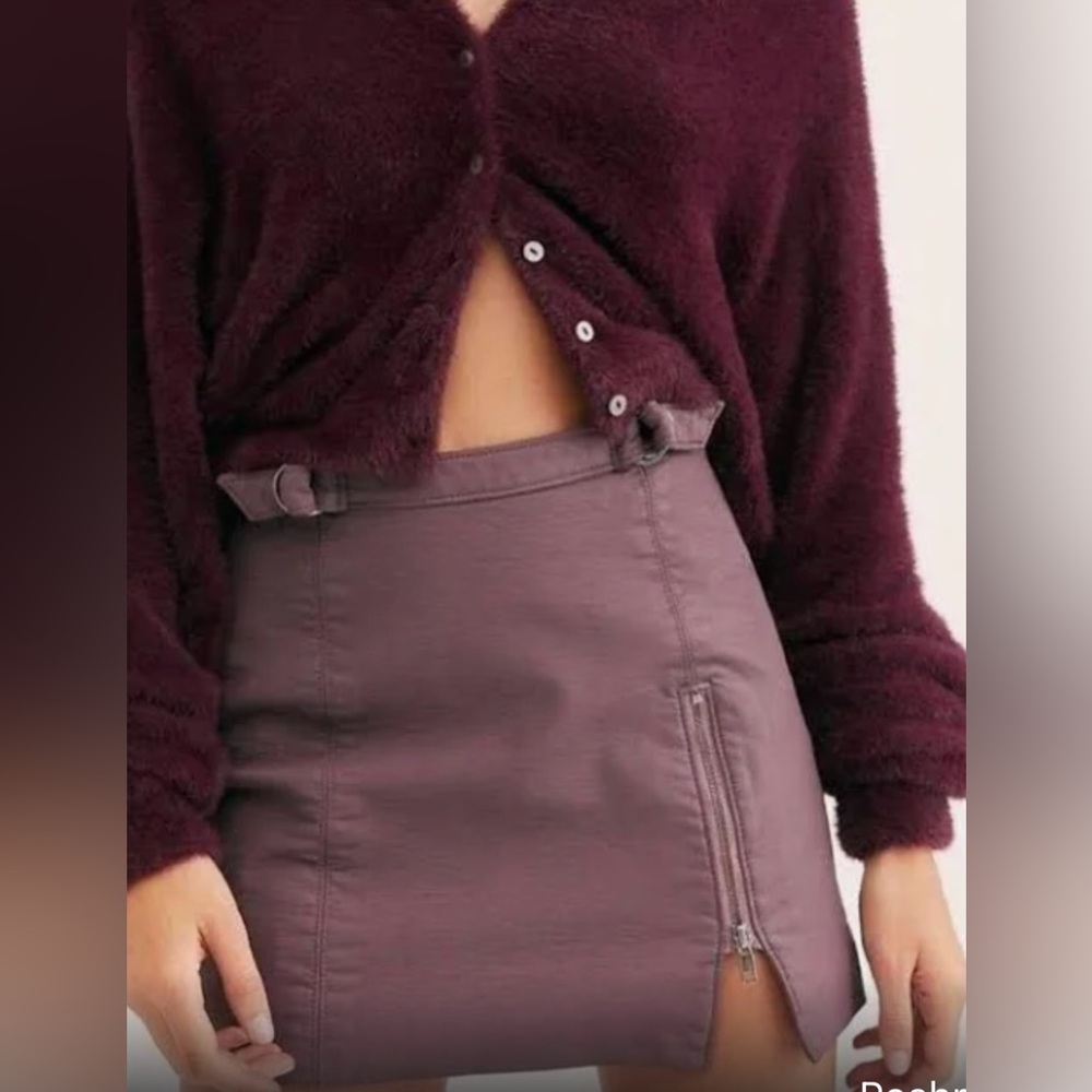 Free People faux leather mini skirt